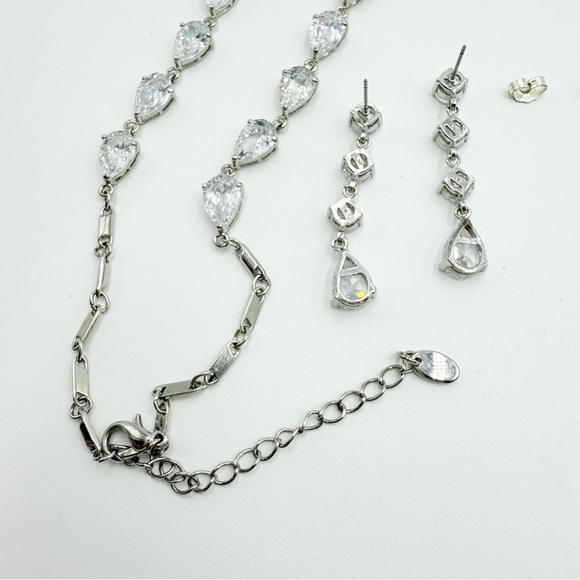 Rhodium-Plated Cubic Zirconia Necklace Earring Sets - Picture 10 of 11